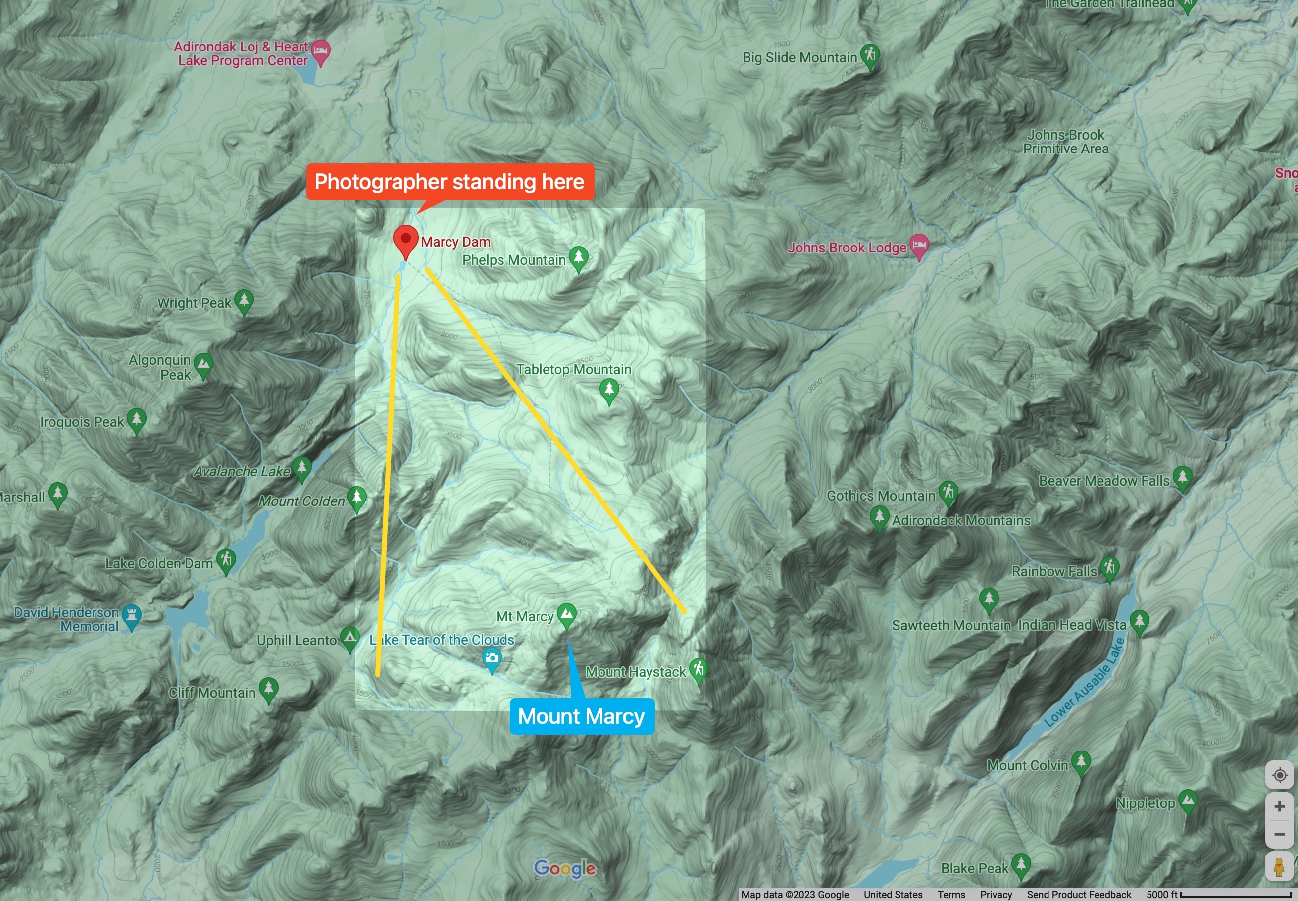 Google Maps terrain map